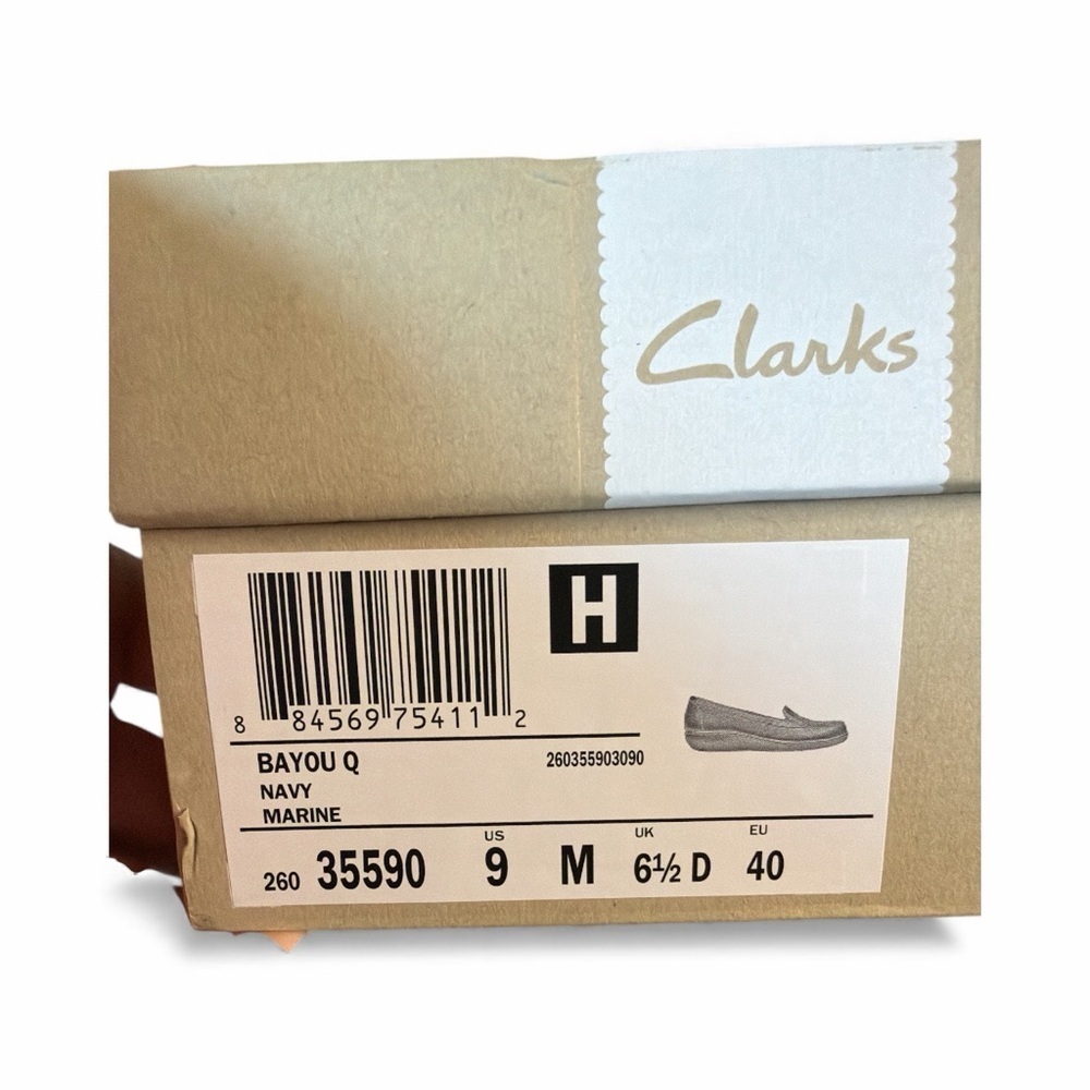 Clarks Blue Croc-Embossed Loafers - Picture 5 of 5